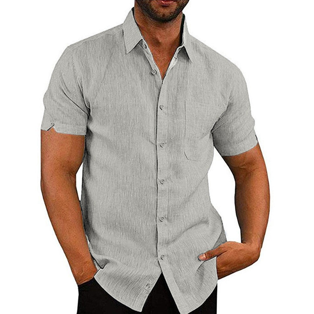 Mens Summer Short Sleeve Polo Shirts Work Casual Loose Button Up T Shirt Tops