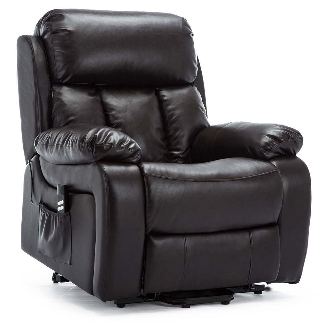 CHESTER DUAL MOTOR RISER ELECTRIC LEATHER RECLINER ARMCHAIR HEATED MASSAGE CHAIR