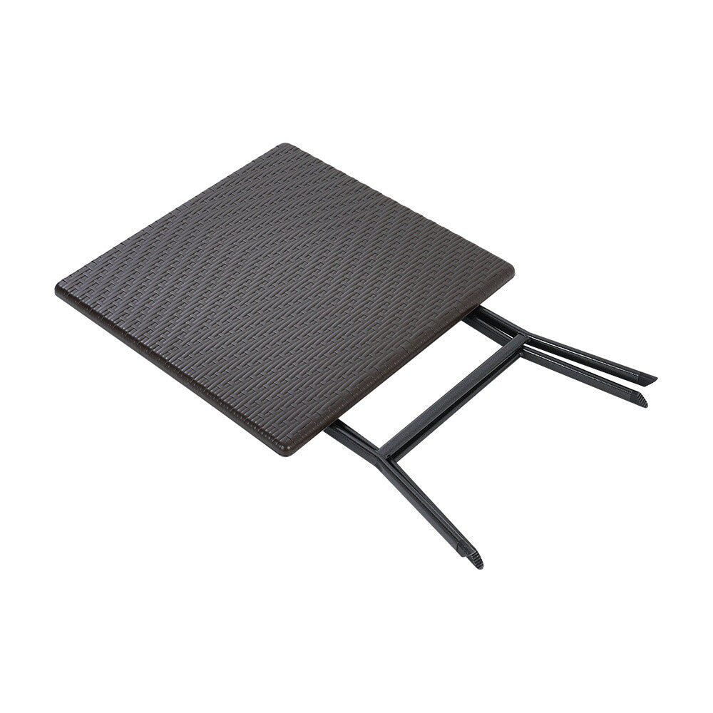 3pcs Folding Garden Table Rattan Chairs Set Camping Patio Seat Outdoor Furniture