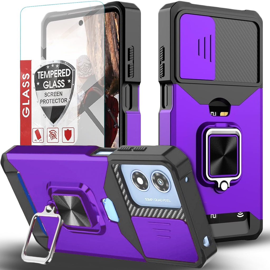 For Motorola Moto G Play 2024 Case Phone Cover Shockproof +Tempered Glass Screen