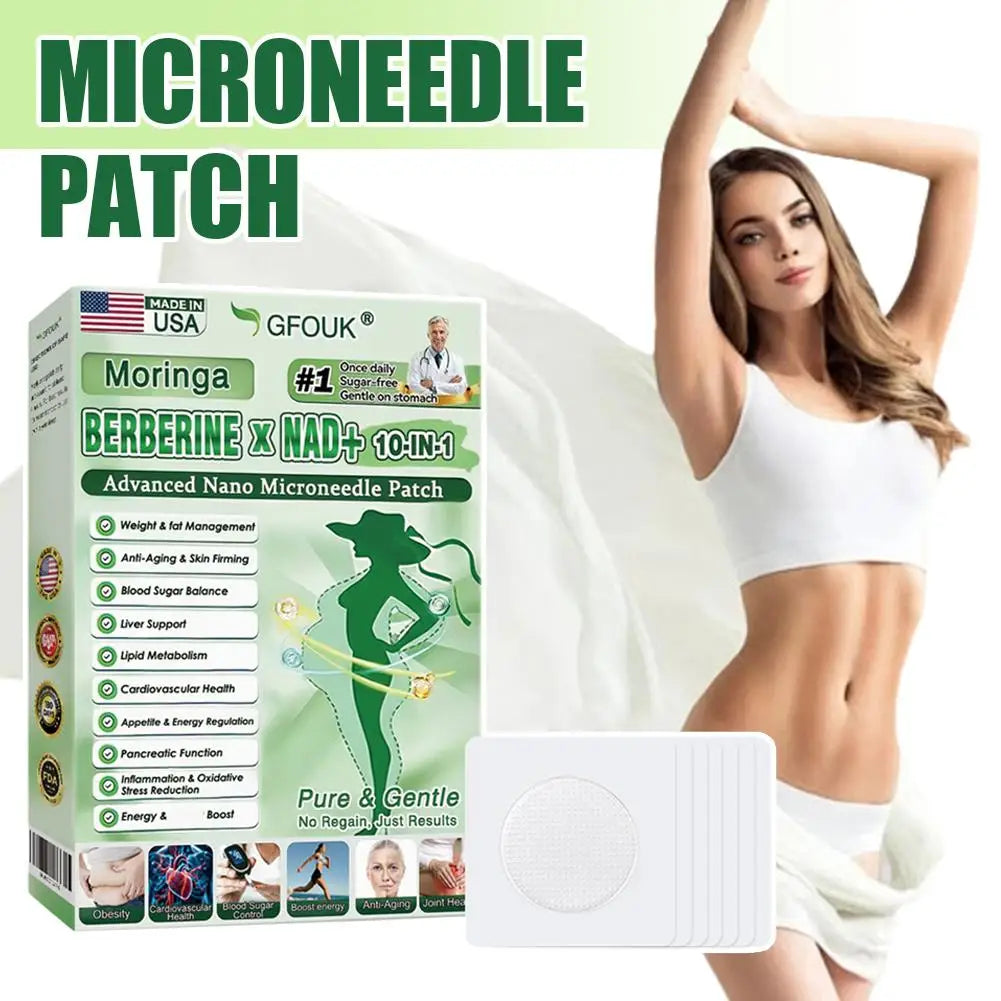 Nano Microneedle Firming Sticker - Berberine NAD+ Skin Firming & Body Shaping Patch for Women & Men, Long Lasting Care