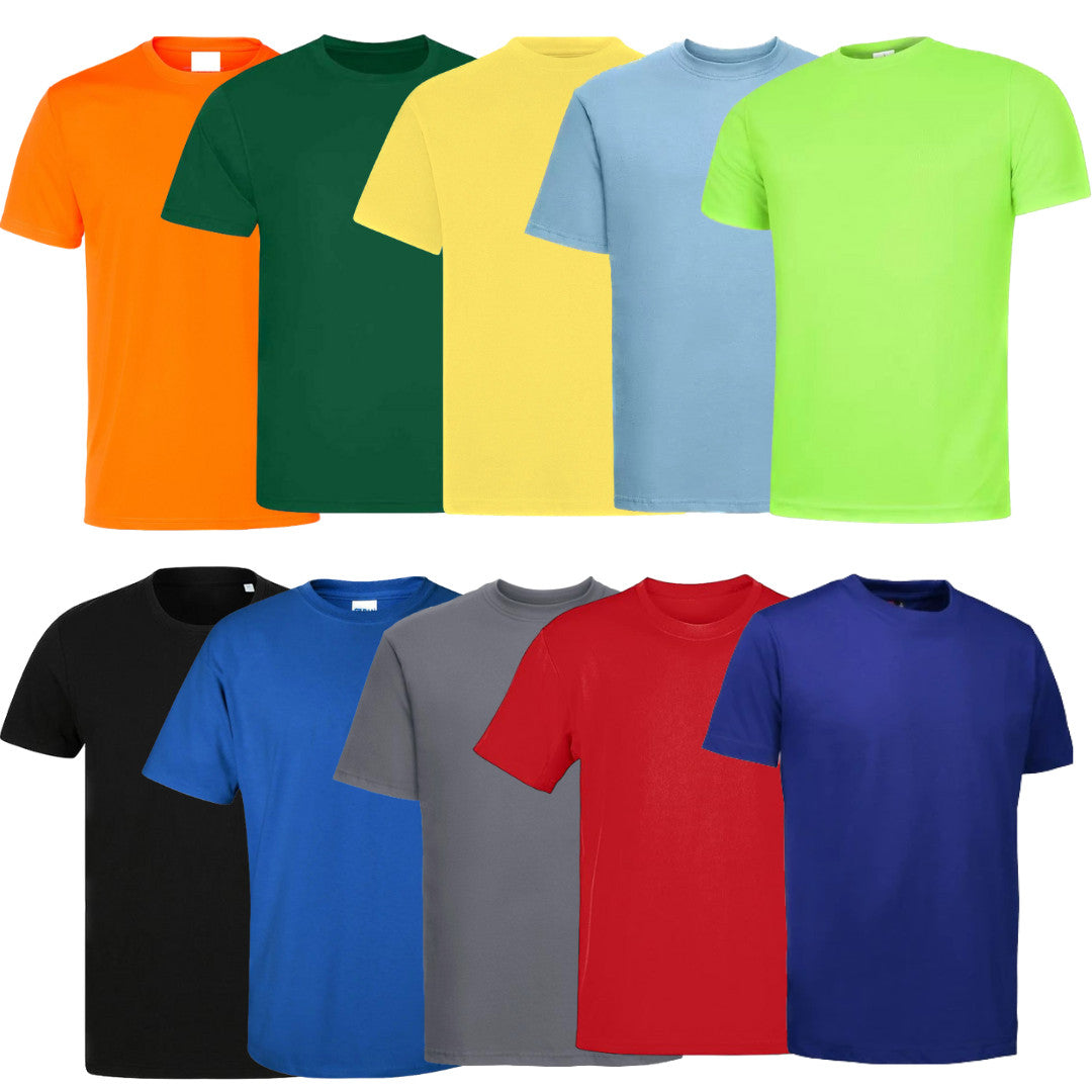 5 PACK Men's T-Shirt Heavy Cotton Plain Short Sleeve Tees 100% Cotton Blank Tees