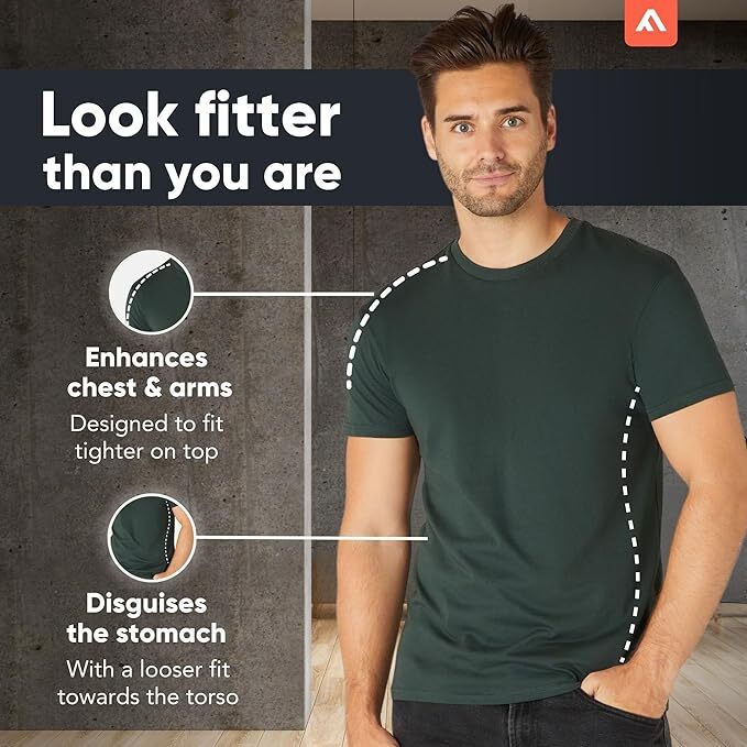 5 PACK Men's T-Shirt Heavy Cotton Plain Short Sleeve Tees 100% Cotton Blank Tees