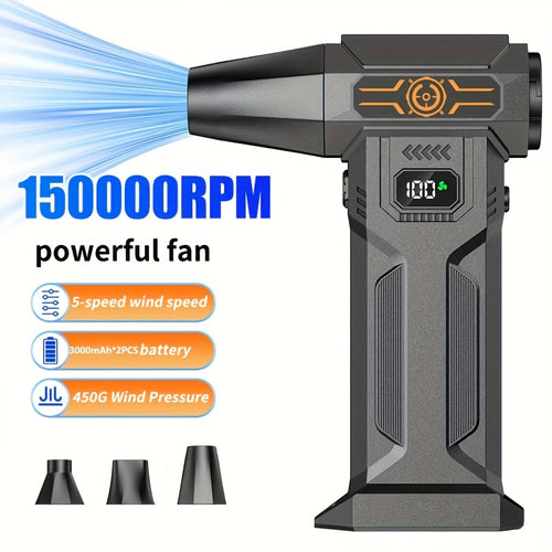 1 Cordless High-Power Turbine Snow Blower Fan for Yard, Lawn, and Gardening/Snow Removal Tool/Snow Blower, Super Turbine Fan, Brushless Motor Turbine Fan, Type-C Rechargeable Battery with Long-Lasting Endurance, Can Be Used for Dusting and BBQ