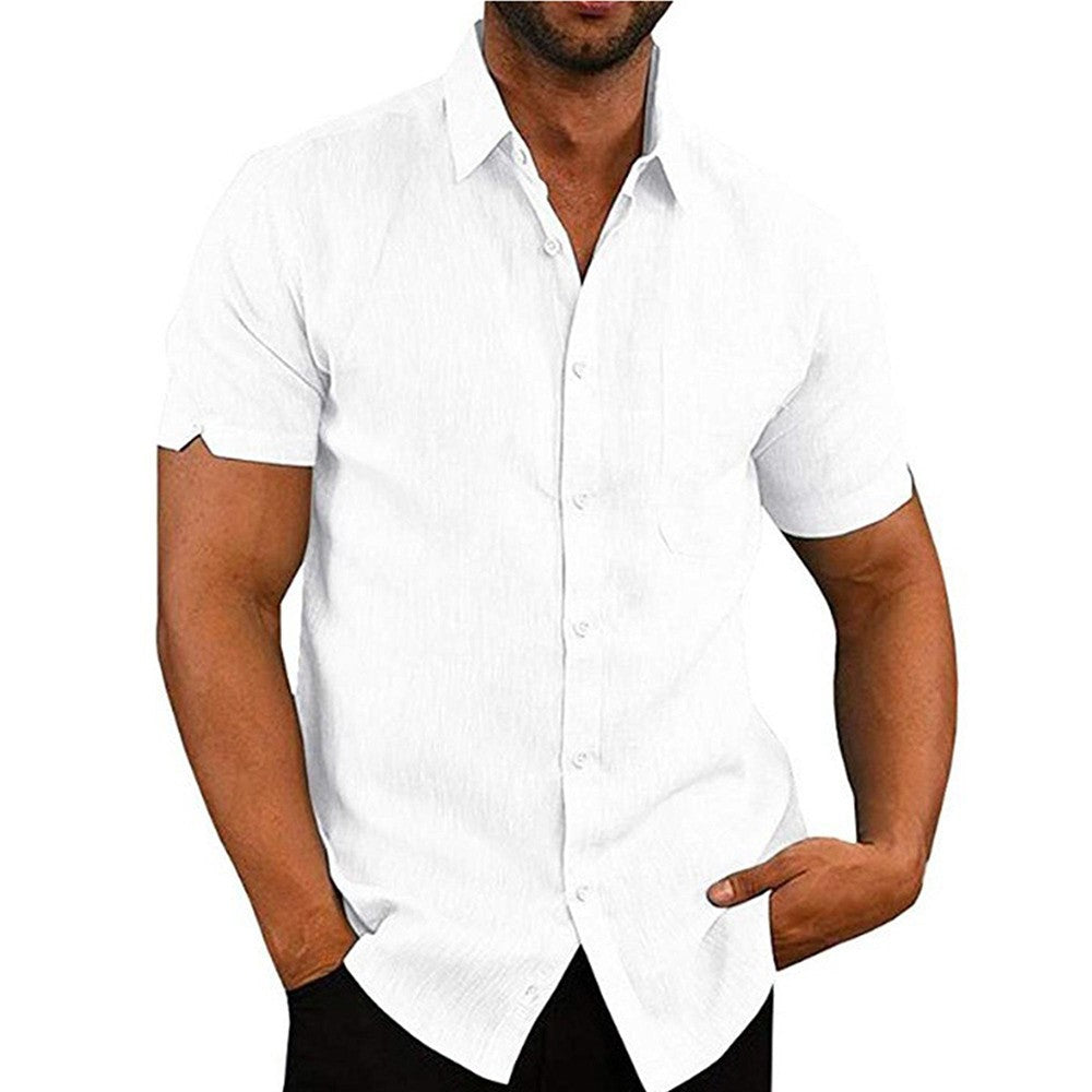 Mens Summer Short Sleeve Polo Shirts Work Casual Loose Button Up T Shirt Tops
