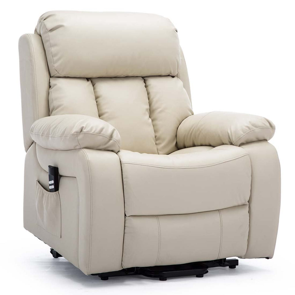 CHESTER DUAL MOTOR RISER ELECTRIC LEATHER RECLINER ARMCHAIR HEATED MASSAGE CHAIR