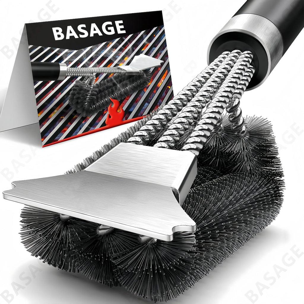 Veilige grillborstel - Borstelvrije BBQ-grillborstel - Roestbestendige roestvrijstalen barbecuereiniger - Geweldige grillaccessoires