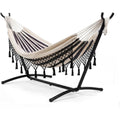 Outdoor Double Hammock with Stand 200x150cm Bohemian Hammock Hanging Chair