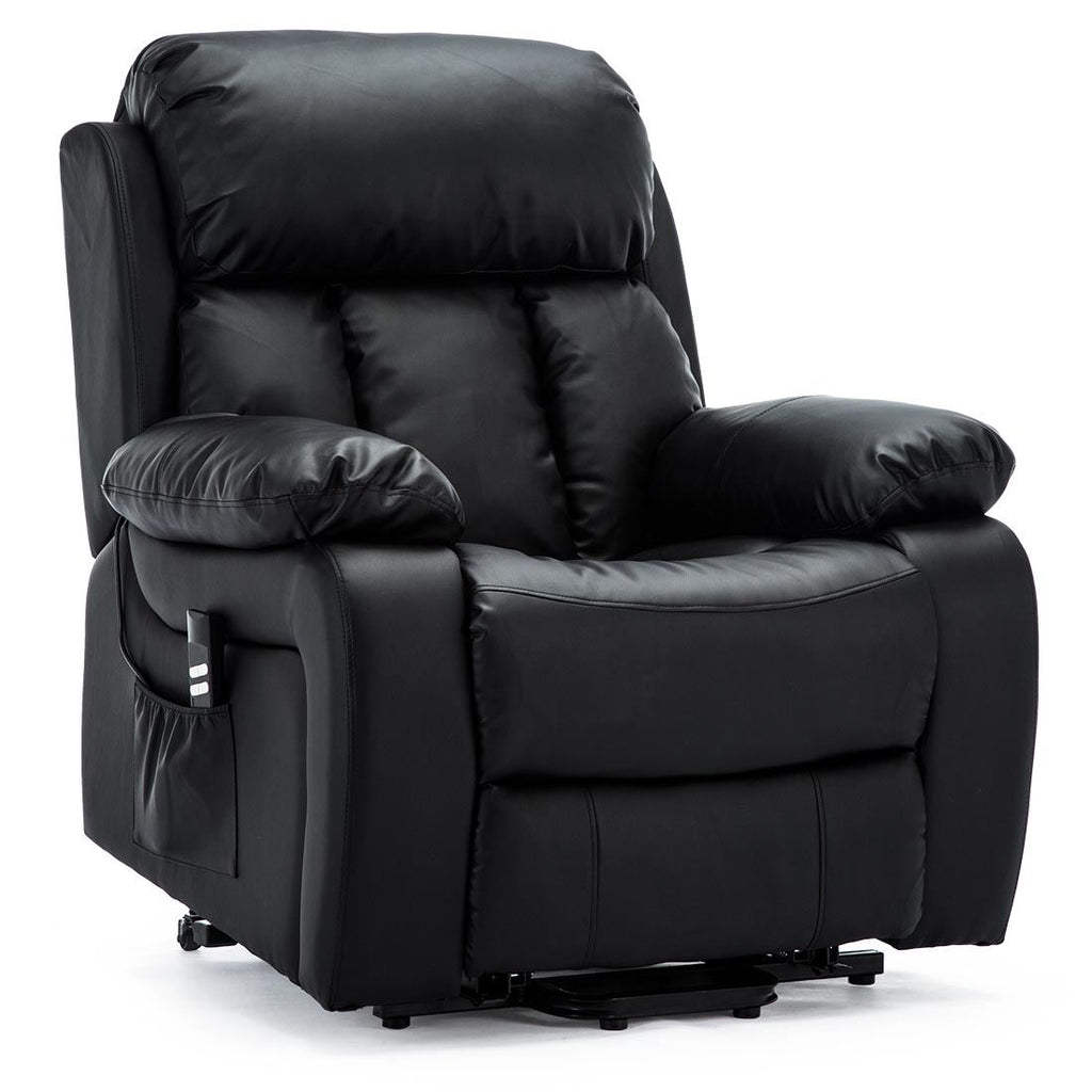 CHESTER DUAL MOTOR RISER ELECTRIC LEATHER RECLINER ARMCHAIR HEATED MASSAGE CHAIR