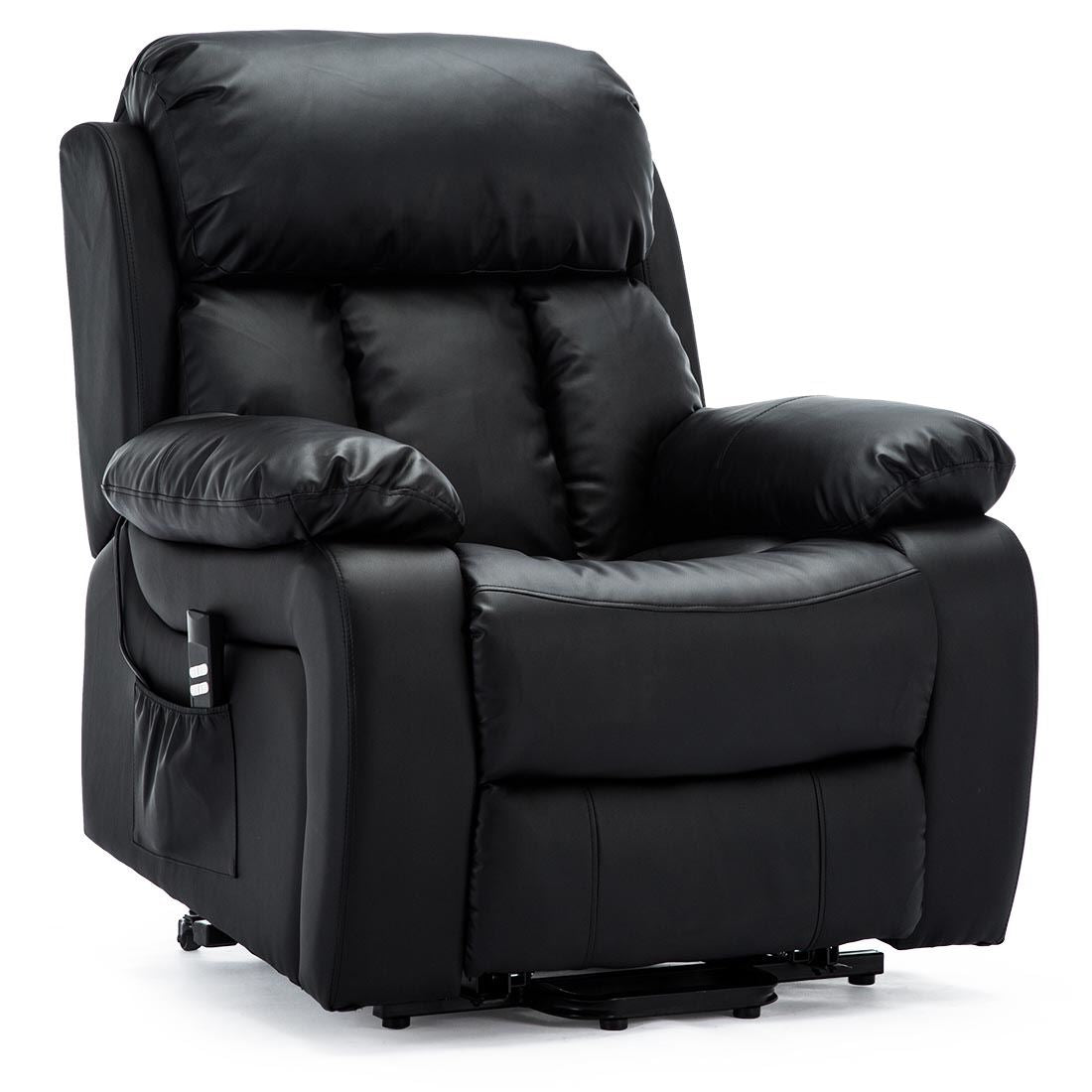 CHESTER DUAL MOTOR RISER ELECTRIC LEATHER RECLINER ARMCHAIR HEATED MASSAGE CHAIR