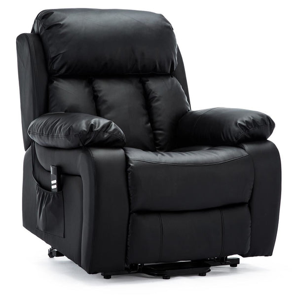 CHESTER DUAL MOTOR RISER ELECTRIC LEATHER RECLINER ARMCHAIR HEATED MASSAGE CHAIR