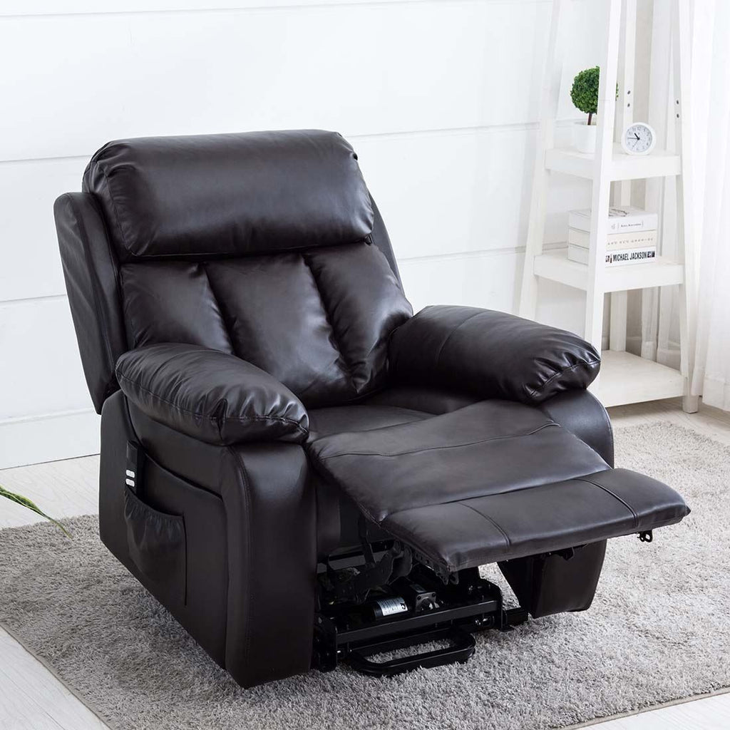 CHESTER DUAL MOTOR RISER ELECTRIC LEATHER RECLINER ARMCHAIR HEATED MASSAGE CHAIR