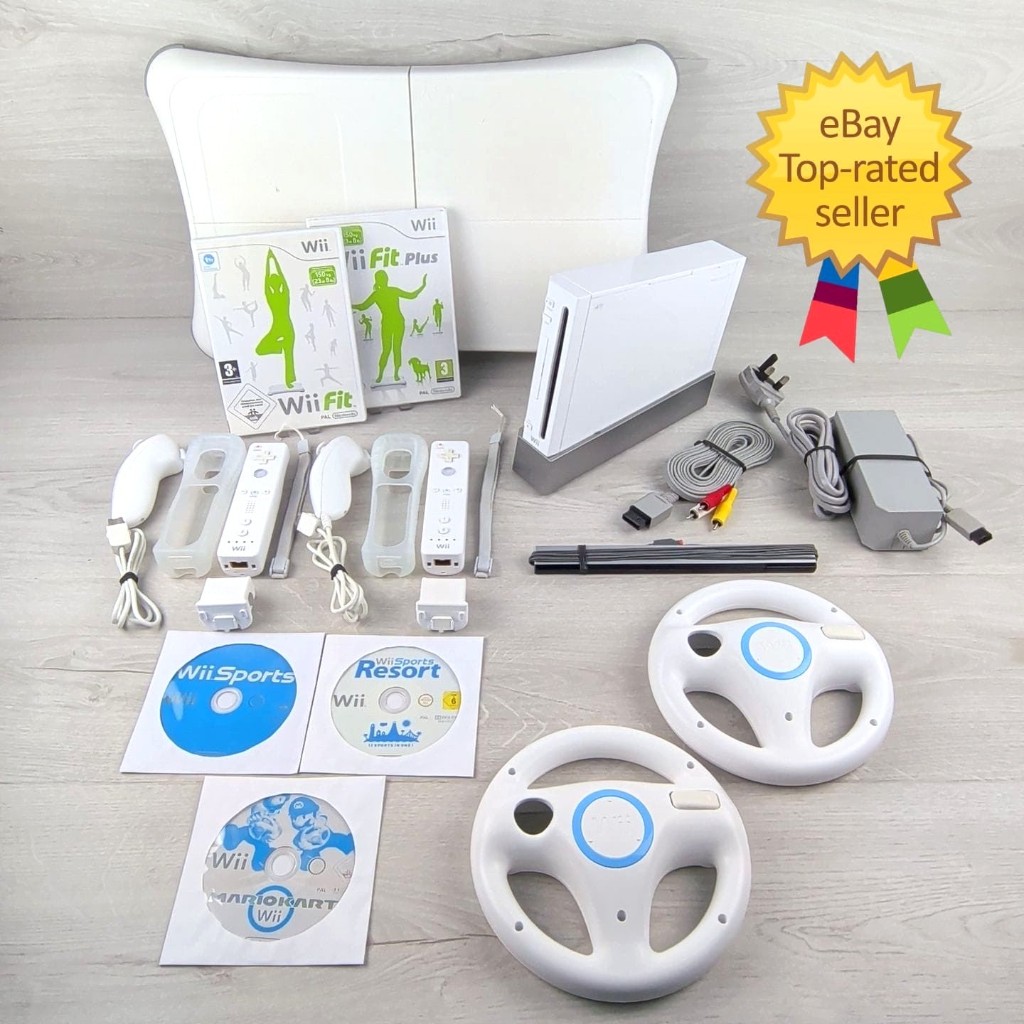 Nintendo Wii Console Bundle | Wii Sports / Resort / Mario Kart | Accessories