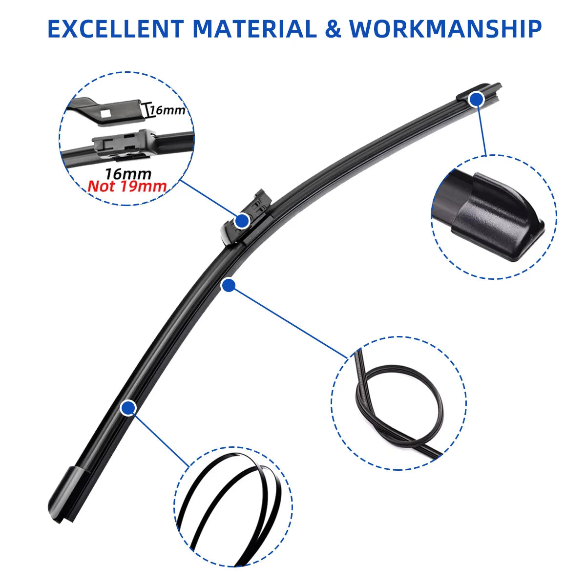 3PCS For VW Passat B6 Variant 2017-2023 26"+18"+13" Front Rear Wiper Blades Windshield Windscreen Window Cutter Accessories