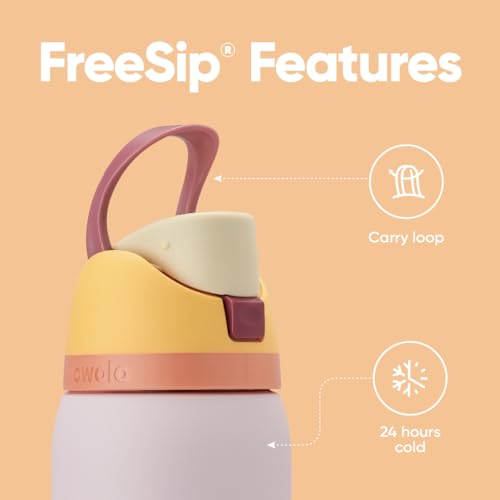 Owala FreeSip Insulated Stainless Steel Water Bottle with Straw for Sports and Travel, BPA-Free Sports Water Bottle, 32 oz, Candy Store