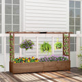 Fir Wood Planter Box with Drainage Holes & Bottom Gaps
