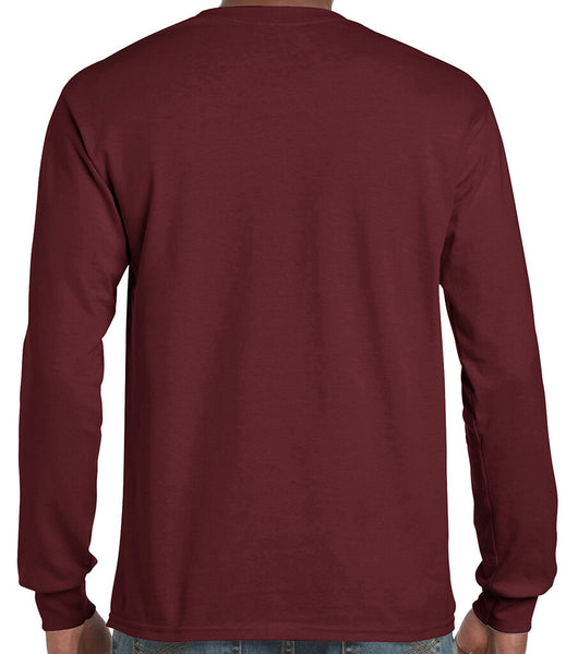 Gildan Mens Ultra Cotton Adult Long Sleeve T-Shirt Classic Fit Rib Cuffs Tee TOP