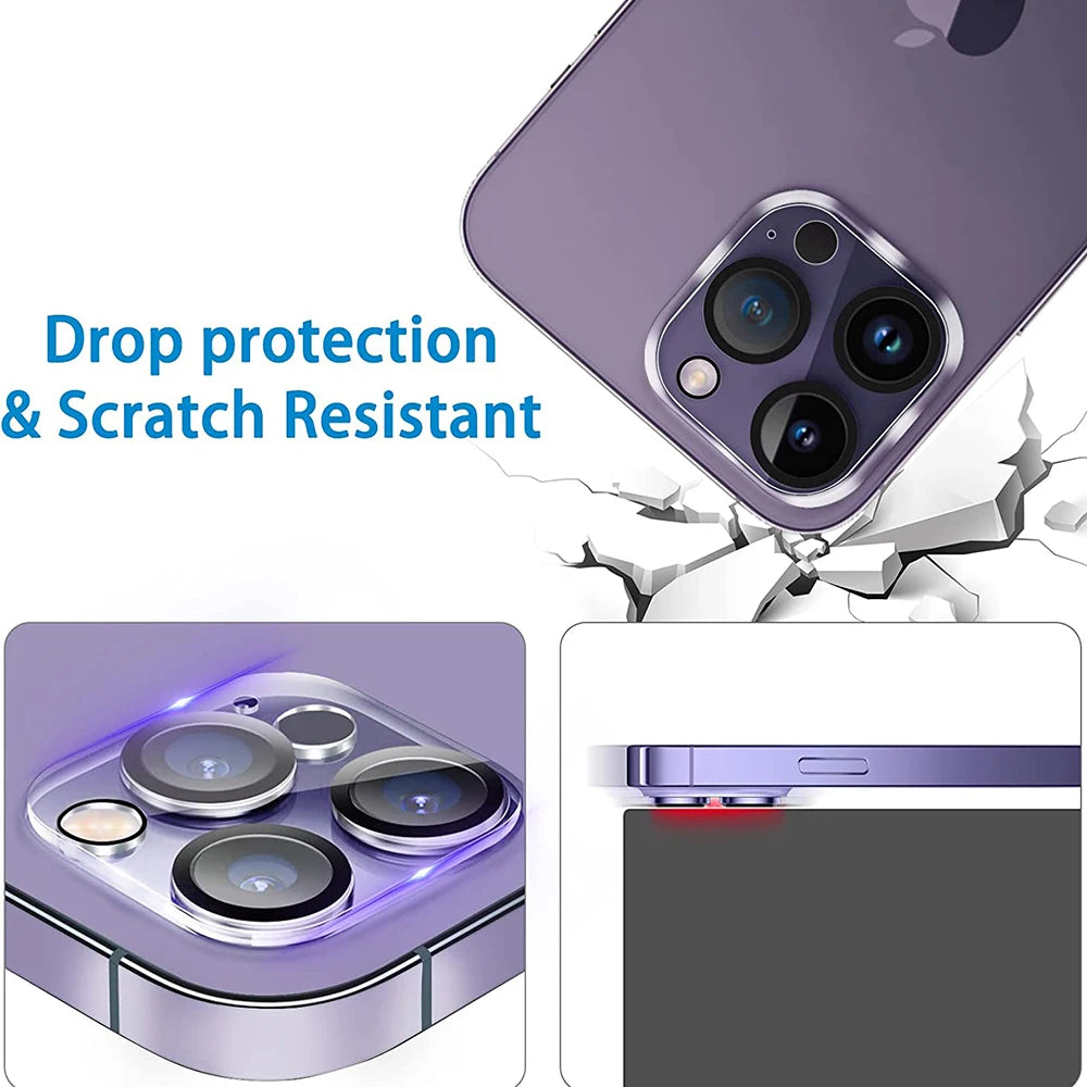 4Pcs Full Cover Protective Glass For iPhone 11 12 13 15 Pro Max Camera Protector For iPhone 13 14 Mini Ultra HD Not Affect Night
