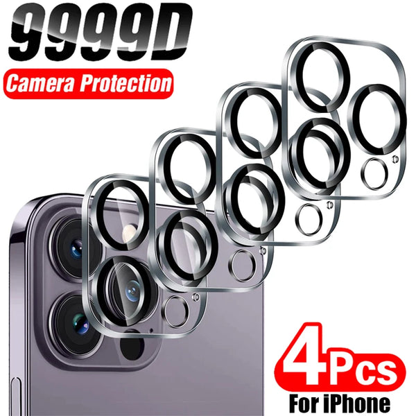 4Pcs Full Cover Protective Glass For iPhone 11 12 13 15 Pro Max Camera Protector For iPhone 13 14 Mini Ultra HD Not Affect Night