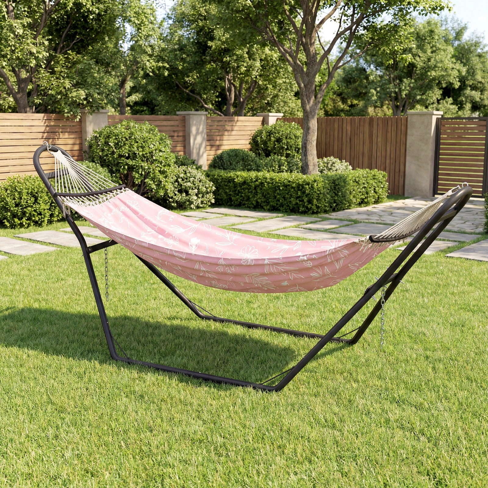 9ft Hammock Stand Adjustable Hammock Frame for Indoor Outdoor, 150 kg Capacity