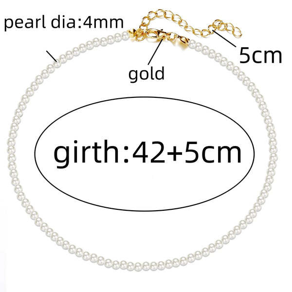 4mm-6mm Imitation Pearl Pendant Necklace for Women Elegant Romantic Invisible Fish Wire Clavicle Bead Collares Wedding Jewelry