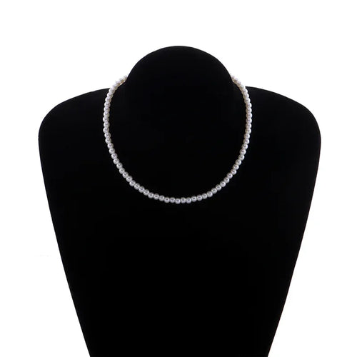 4mm-6mm Imitation Pearl Pendant Necklace for Women Elegant Romantic Invisible Fish Wire Clavicle Bead Collares Wedding Jewelry