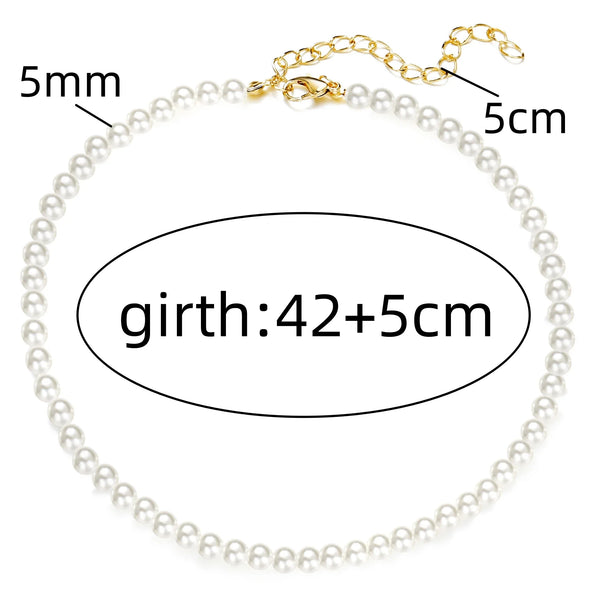 4mm-6mm Imitation Pearl Pendant Necklace for Women Elegant Romantic Invisible Fish Wire Clavicle Bead Collares Wedding Jewelry