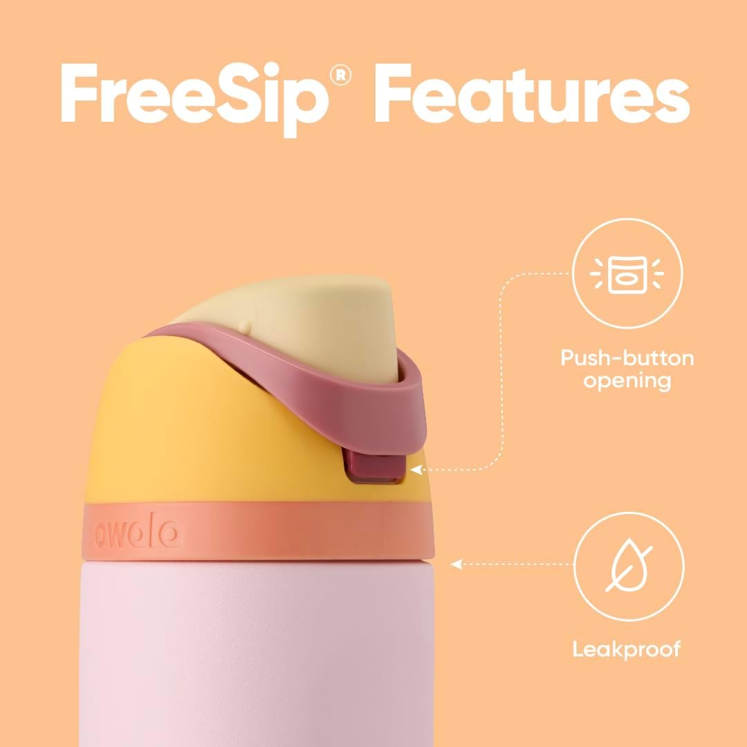 Owala FreeSip Insulated Stainless Steel Water Bottle with Straw for Sports and Travel, BPA-Free Sports Water Bottle, 32 oz, Candy Store