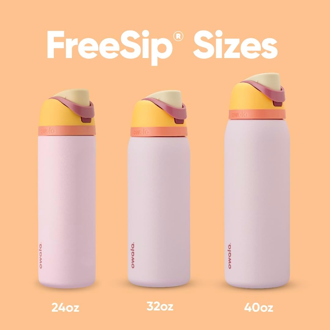 Owala FreeSip Insulated Stainless Steel Water Bottle with Straw for Sports and Travel, BPA-Free Sports Water Bottle, 32 oz, Candy Store