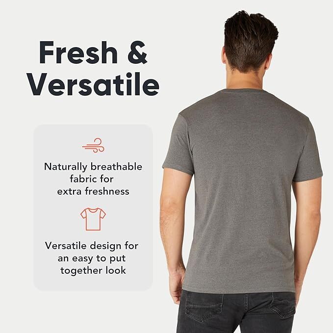 5 PACK Men's T-Shirt Heavy Cotton Plain Short Sleeve Tees 100% Cotton Blank Tees