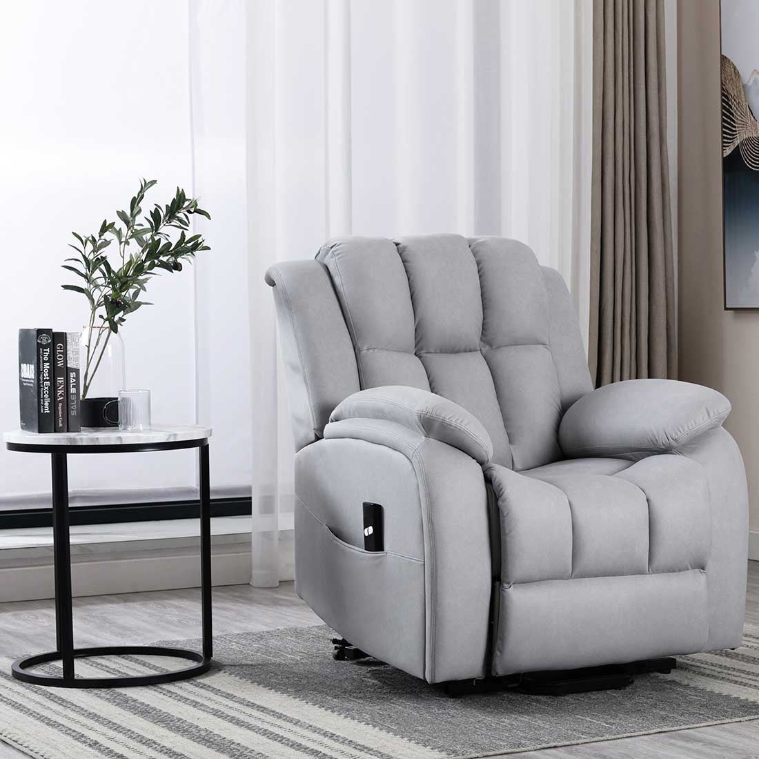 Rise Recliner Chair Single Motor Lift Mobility Chair in Technology Fabric