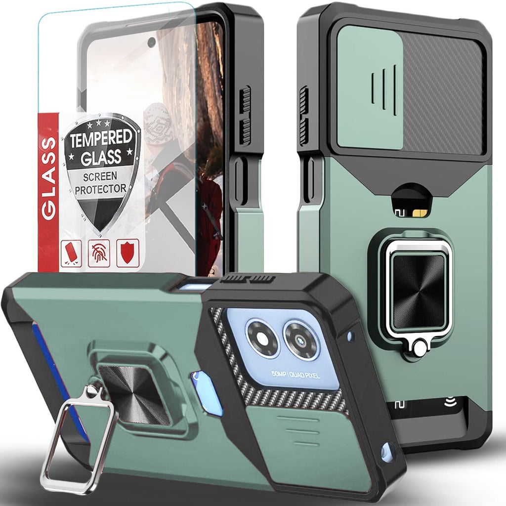 For Motorola Moto G Play 2024 Case Phone Cover Shockproof +Tempered Glass Screen