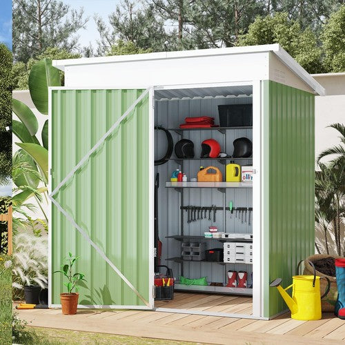 Metal Garden Shed with Lockable Door,Waterproof Outdoor Storage Box for Backyard
