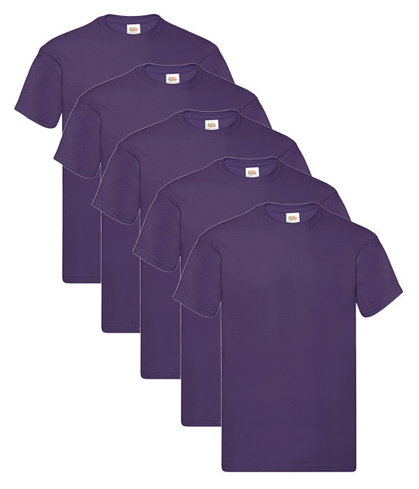 Fruit Of The Loom 61082 Men's Original Crew Neck Tee 5 pack T-Shirts