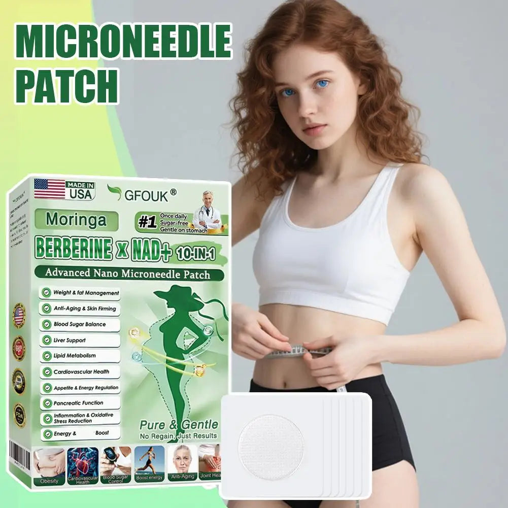 Nano Microneedle Firming Sticker - Berberine NAD+ Skin Firming & Body Shaping Patch for Women & Men, Long Lasting Care