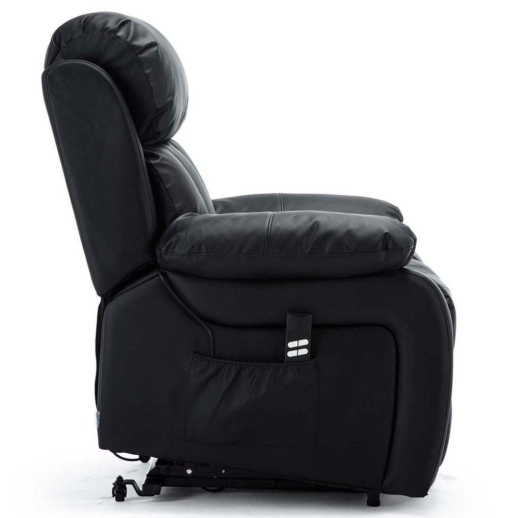 CHESTER DUAL MOTOR RISER ELECTRIC LEATHER RECLINER ARMCHAIR HEATED MASSAGE CHAIR