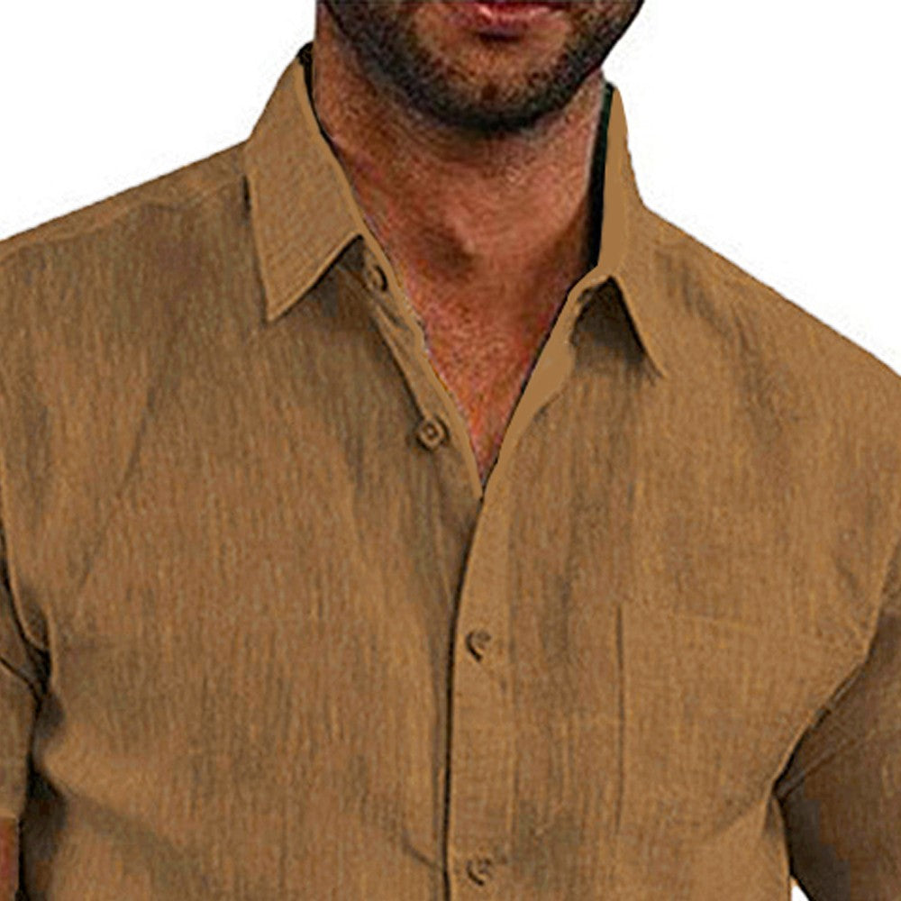 Mens Summer Short Sleeve Polo Shirts Work Casual Loose Button Up T Shirt Tops