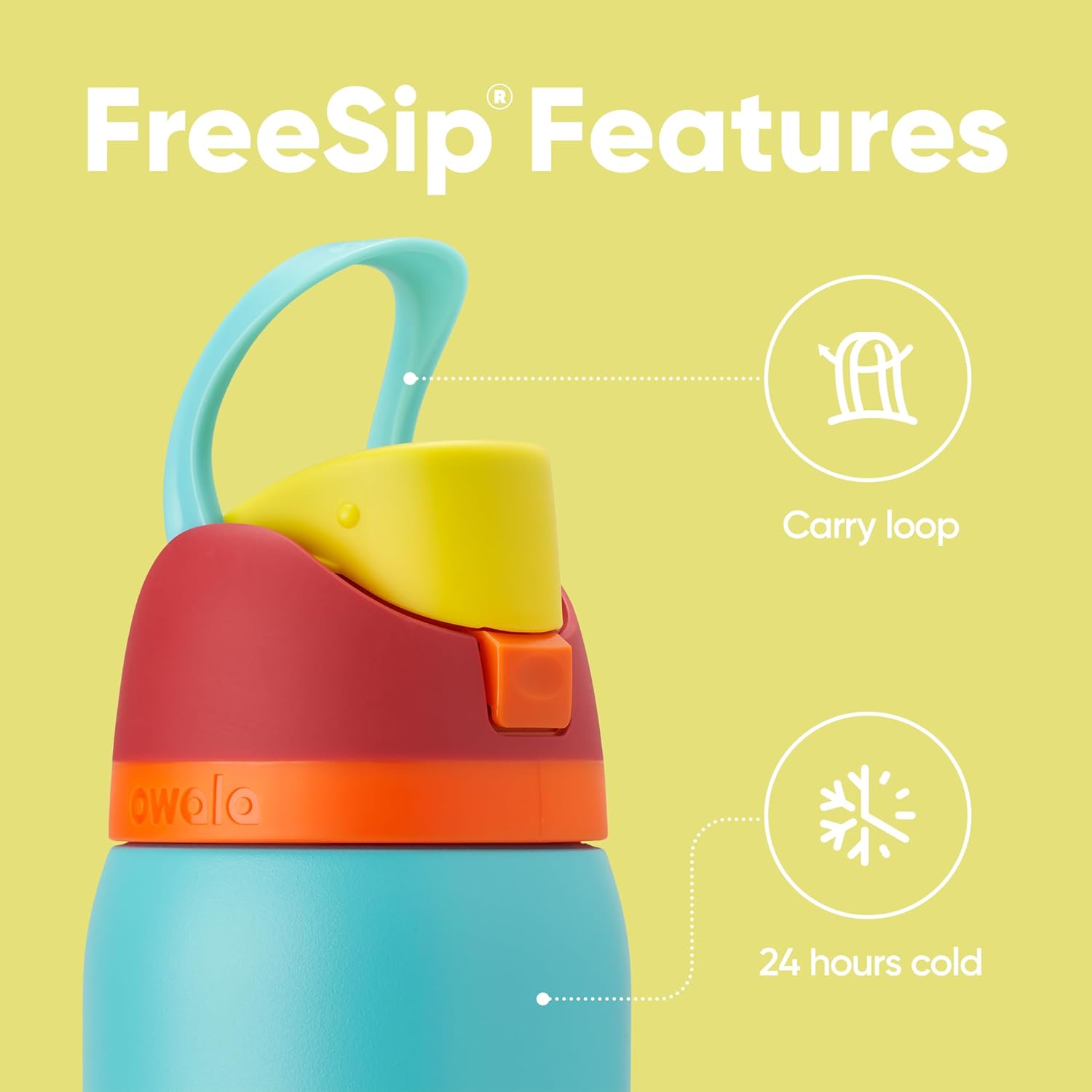 Owala FreeSip Insulated Stainless Steel Water Bottle with Straw for Sports and Travel, BPA-Free Sports Water Bottle, 32 oz, Candy Store
