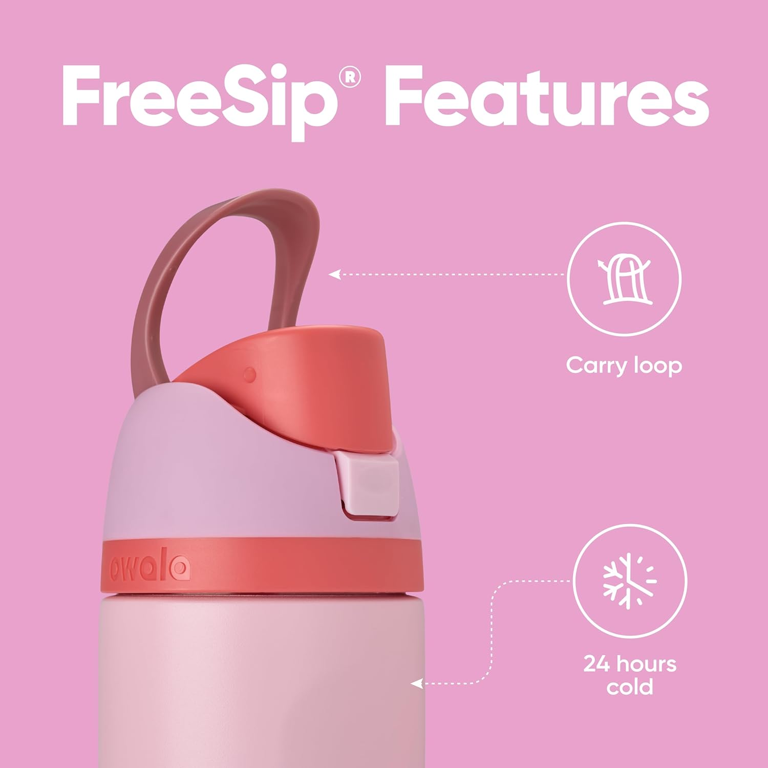 Owala FreeSip Insulated Stainless Steel Water Bottle with Straw for Sports and Travel, BPA-Free Sports Water Bottle, 32 oz, Candy Store