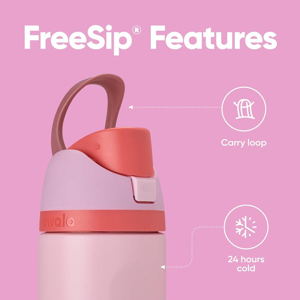 Owala FreeSip Insulated Stainless Steel Water Bottle with Straw for Sports and Travel, BPA-Free Sports Water Bottle, 32 oz, Candy Store