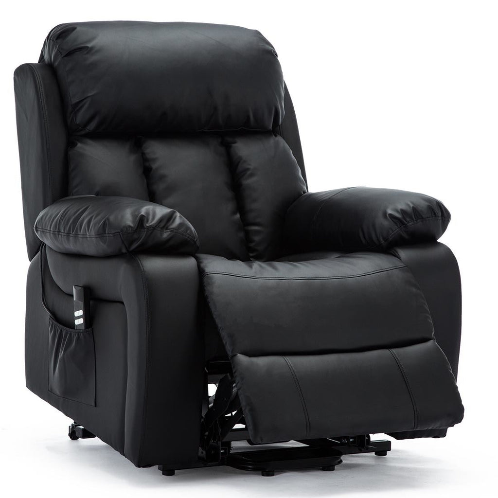 CHESTER DUAL MOTOR RISER ELECTRIC LEATHER RECLINER ARMCHAIR HEATED MASSAGE CHAIR