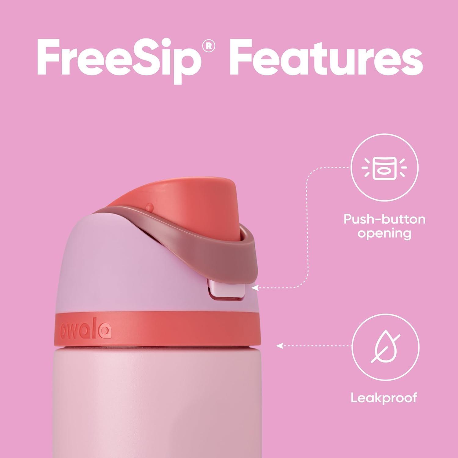 Owala FreeSip Insulated Stainless Steel Water Bottle with Straw for Sports and Travel, BPA-Free Sports Water Bottle, 32 oz, Candy Store