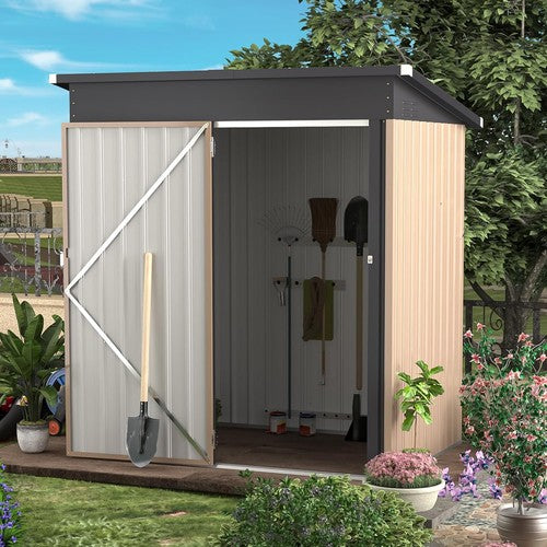 Metal Garden Shed with Lockable Door,Waterproof Outdoor Storage Box for Backyard