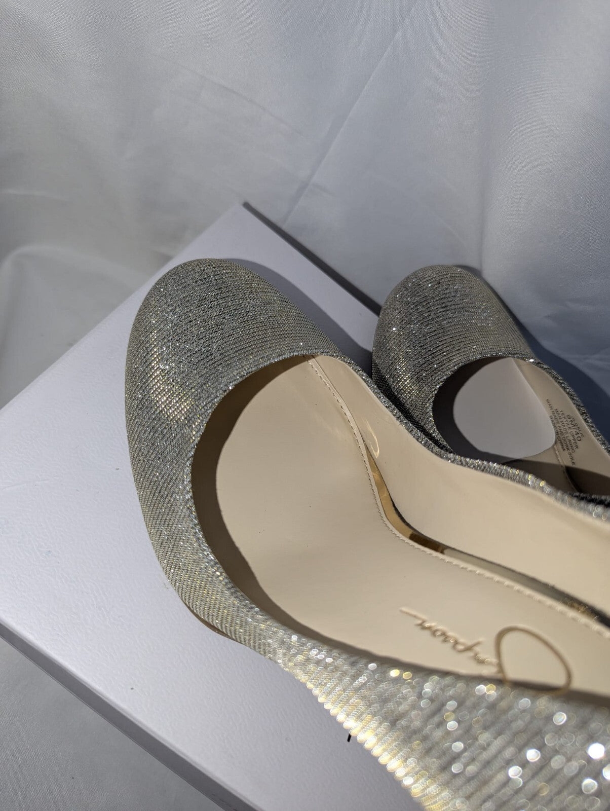 Jessica Simpson Women's Calie Pump Gold Glitter Gabor Heels Shoes Size 6 UK #45