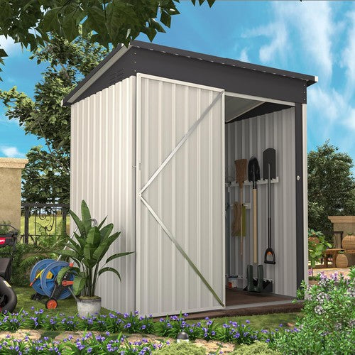 Metal Garden Shed with Lockable Door,Waterproof Outdoor Storage Box for Backyard