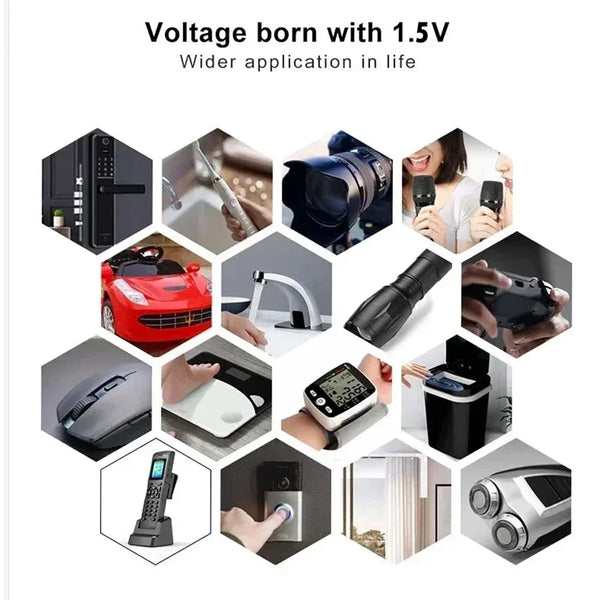 2024 Nieuwe 1,5 V AA USB oplaadbare batterij 12800 mAh Li-ion batterij voor afstandsbediening Muis Elektrisch speelgoedbatterij + Type-C-kabel