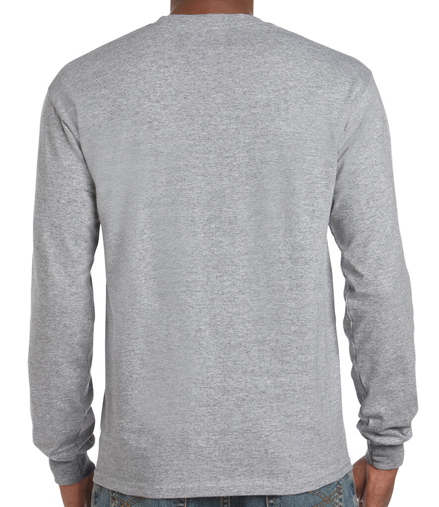 Gildan Mens Ultra Cotton Adult Long Sleeve T-Shirt Classic Fit Rib Cuffs Tee TOP