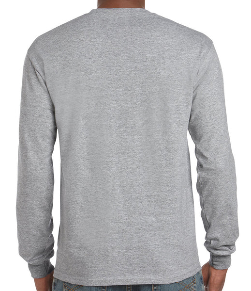 Gildan Mens Ultra Cotton Adult Long Sleeve T-Shirt Classic Fit Rib Cuffs Tee TOP