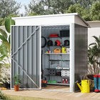Metal Garden Shed with Lockable Door,Waterproof Outdoor Storage Box for Backyard
