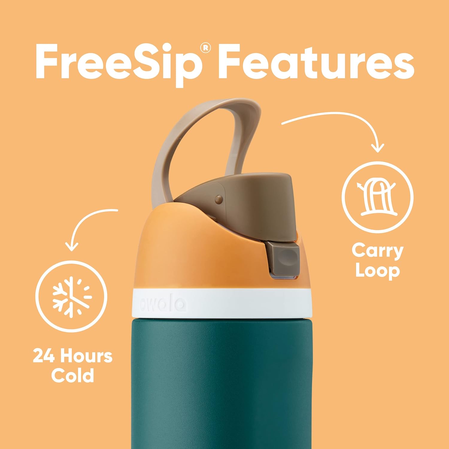 Owala FreeSip Insulated Stainless Steel Water Bottle with Straw for Sports and Travel, BPA-Free Sports Water Bottle, 32 oz, Candy Store